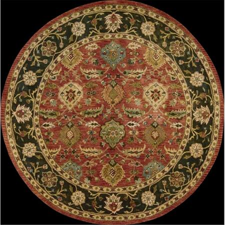 NOURISON Jaipur Area Rug Collection Brick 6 Ft X 6 Ft Round 99446006615